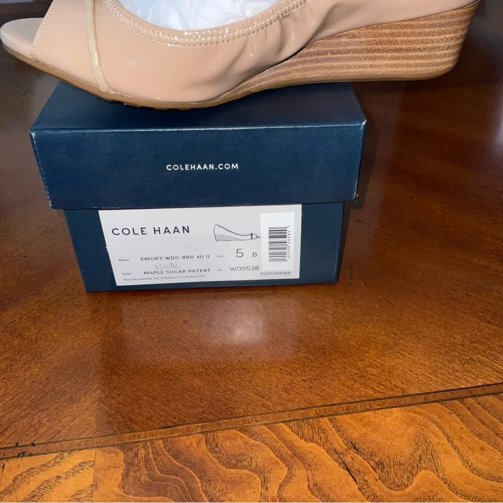 Women's Cole Haan Emory Wedge Brd 40 II Maple Sugar (nude)  Size 5 W09538 NWT
